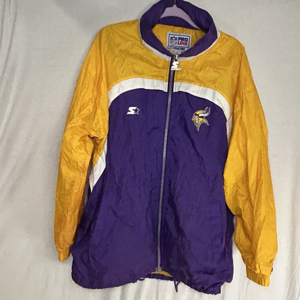 Authentic Starter Pro Line Jacket Windbreaker Minnesota Vikings Full Zip LARGE